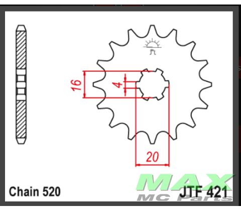 JT Fortandhjul - JTF421.13  USE: 422/13T