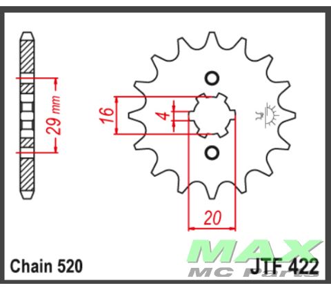 JT Forkædehjul - JTF422.12 YZ125 77-86