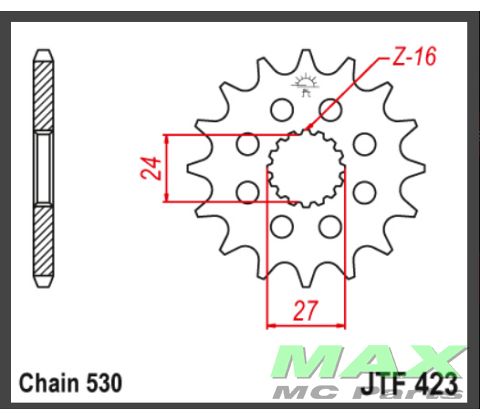 JT Fortandhjul - JTF423.17 GSXR1000 ->16