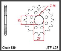JT Fortandhjul - JTF423.17 GSXR1000 ->16