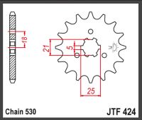 JT Fortandhjul - JTF424.15 GT380 XS250 