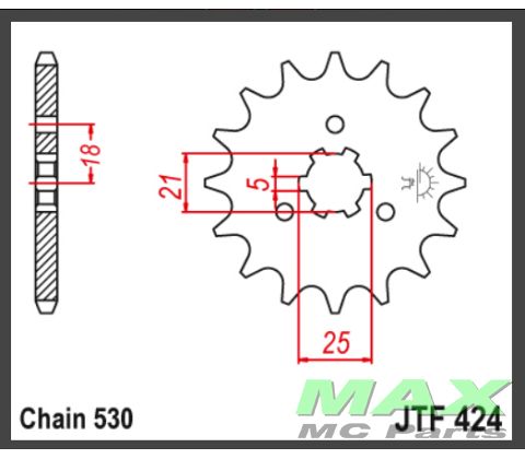 JT Fortandhjul - JTF424.15 GT380 XS250 