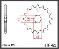 JT Fortandhjul - JTF428.12