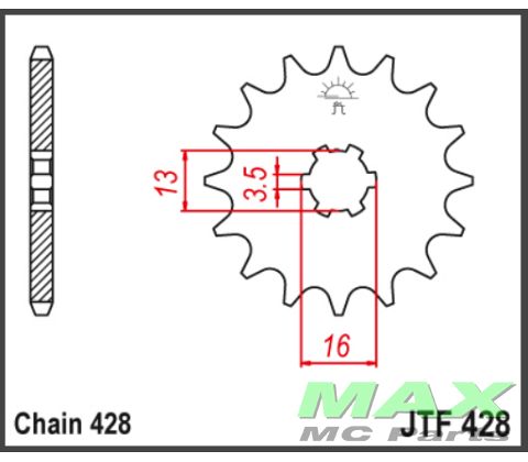 JT Fortandhjul JTF428.13T RM80 79-82