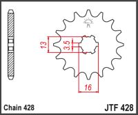 JT Fortandhjul JTF428.13T RM80 79-82