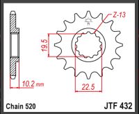 JT Fortandhjul - JTF432.15SC DR350S DRZ4
