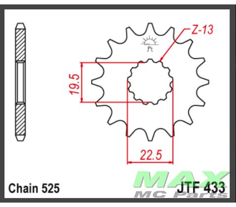 JT Fortandhjul - JTF433.15 GSX400R TS250