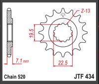 JT Fortandhjul - JTF434.15 GZ250 MARAUDE