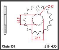 JT Fortandhjul - JTF435.15 GSX400 GR650