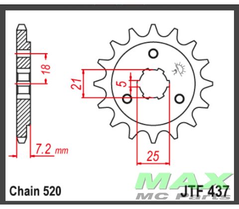 JT Fortandhjul - JTF437.16 DR600R/S 85-9
