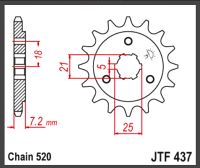 JT Fortandhjul - JTF437.16 DR600R/S 85-9