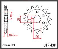 JT Fortandhjul - JTF438.15 DR750 DR800