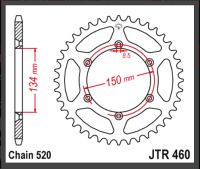 JT Bagkædehjul  - JTA460.51   ALU