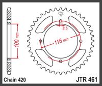JT Bagkædehjul  - JTR461.49  STEEL