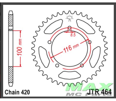 JT Bagkædehjul  - JTR464.44  STEEL
