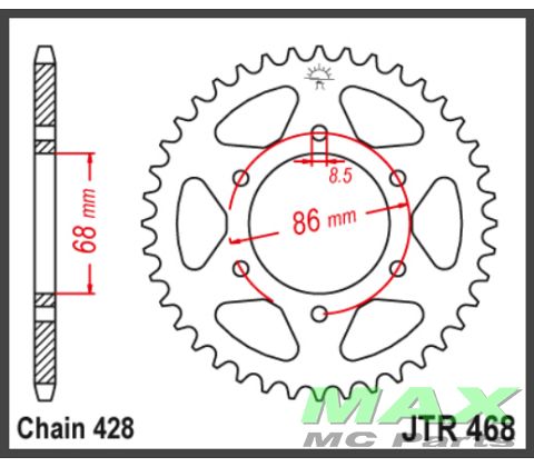 JT Bagkædehjul - JTR468.46