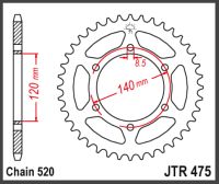 JT Bagkædehjul - JTR475.44