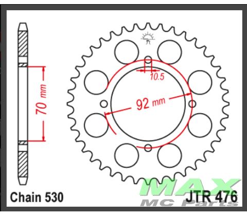 JT Bagkædehjul - JTR476.45 Z400D Z400B