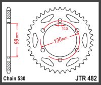 JT Bagkædehjul - JTR482.47 H2-750 72-75