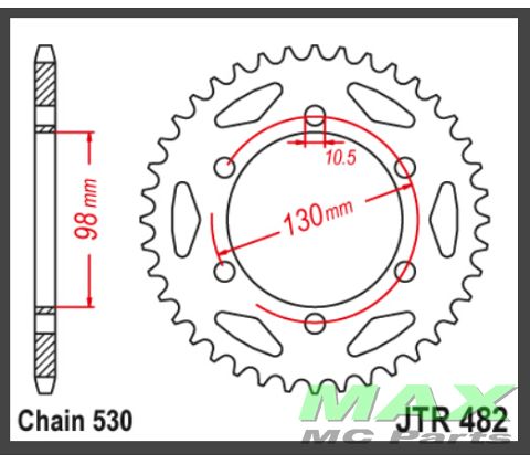 JT Bagkædehjul - JTR482.47 H2-750 72-75