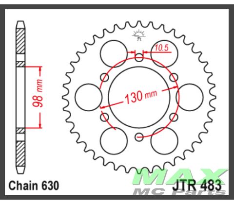 JT Bagkædehjul - JTR483.33 Z900 73-76