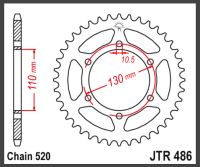 JT Bagkædehjul - JTR486.41 EX400 ER400