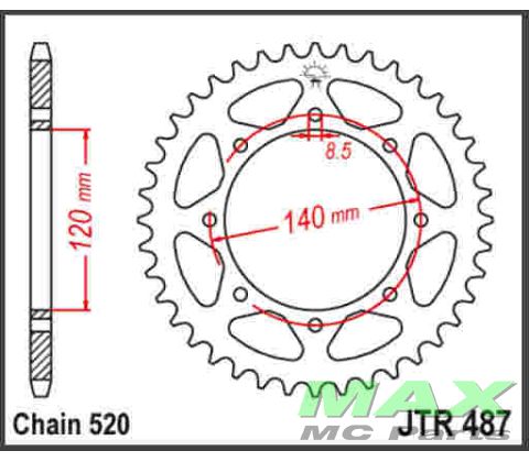 JT Bagkædehjul - JTR487.37 W800 19->