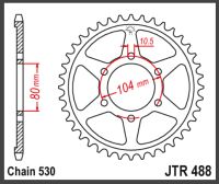 JT Bagkædehjul - JTR488.46 ZX12R ZXR750