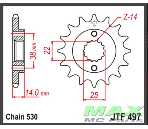 JT Fortandhjul - JTF497.15 DUC 750 F1-F3