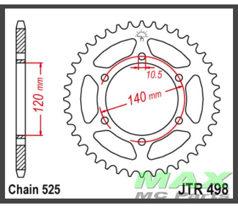 JT Bagkædehjul - JTR498.45 GSXR600 97