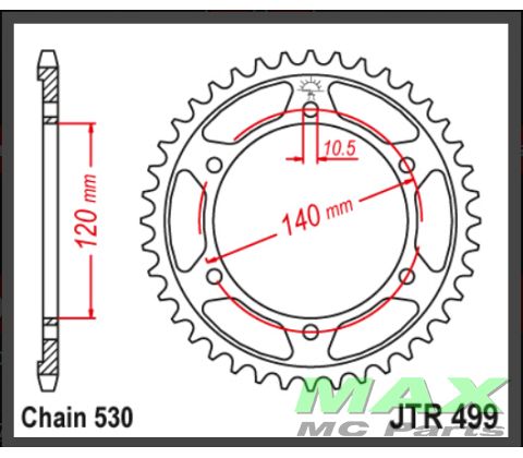 JT Bagkædehjul - JTR499.40 VN800 GSXR130