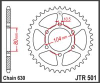 JT Bagkædehjul -JTR501.41 Z1000J GPZ1100