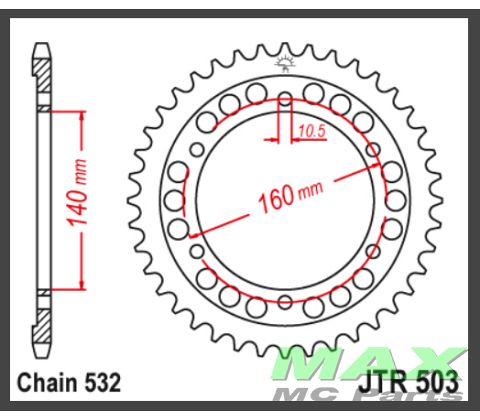 JT Bagkædehjul - JTR503.45 KAWASAKI ZX10