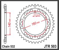JT Bagkædehjul - JTR503.45 KAWASAKI ZX10