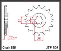 JT Fortandhjul - JTF506.14 KAW S1-250CC