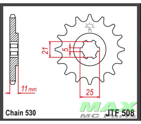 JT Fortandhjul - JTF508.15 KH500 KH750 H