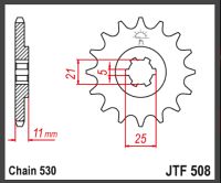 JT Fortandhjul - JTF508.15 KH500 KH750 H