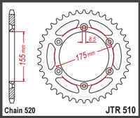 JT Bagkædehjul -JTR510.46 *USE:R510/46T/
