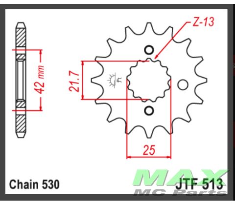 JT Fortandhjul - JTF513.14 GSX600 GSX750