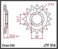 JT Fortandhjul - JTF514.15 GPZ750A 83-89
