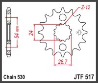 JT Fortandhjul - JTF517.17 GPZ900 ZX14R