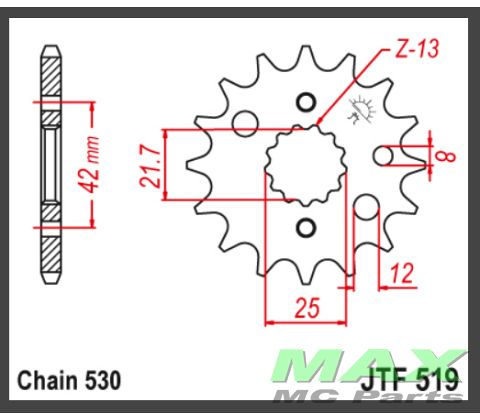 JT Fortandhjul - JTF519.16 ZXR750 ZX9R 