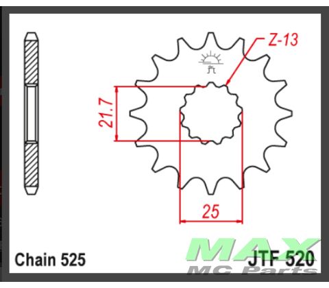 JT Fortandhjul - JTF520.17 GSR750 GSXS75