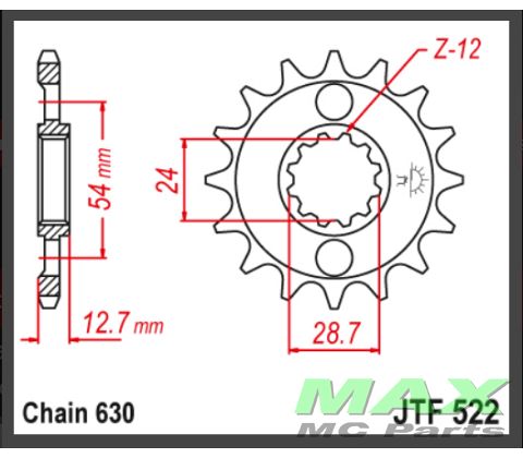 JT Fortandhjul -JTF522.15 Z1000J GPZ1100