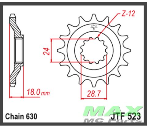 JT Fortandhjul - JTF523.15 GPZ1100A 83-