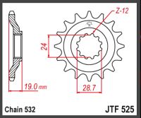 JT Fortandhjul - JTF525.17 ZX10 NINJA 88