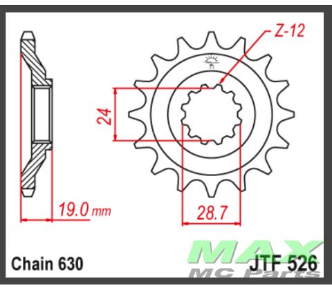 JT Fortandhjul - JTF526.15 #630 GPZ1000R