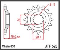 JT Fortandhjul - JTF526.15 #630 GPZ1000R