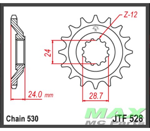 JT Fortandhjul - JTF528.17 ZZR1100C 90-9