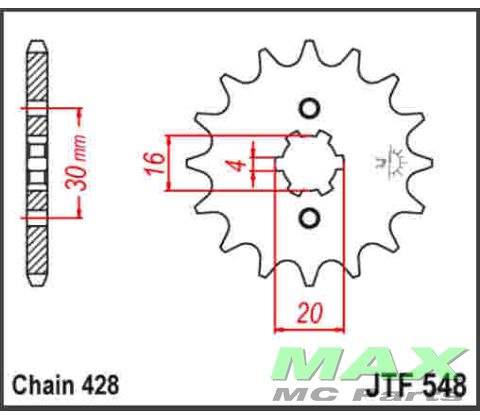 JT Forkædehjul - JTF548.13 TTR125 SR125